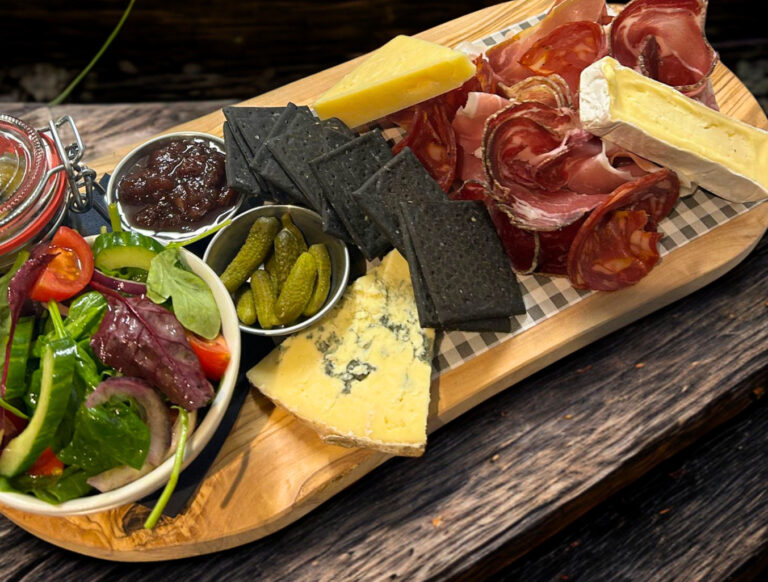 Charcuterie board from our garden table menu