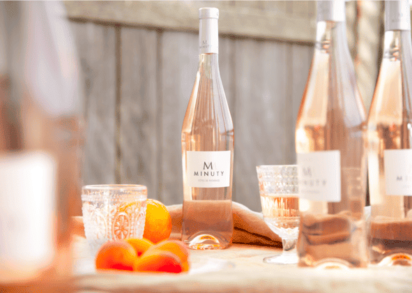 Minuty rosé served in the pub garden at The Crown Inn, Minchinhampton